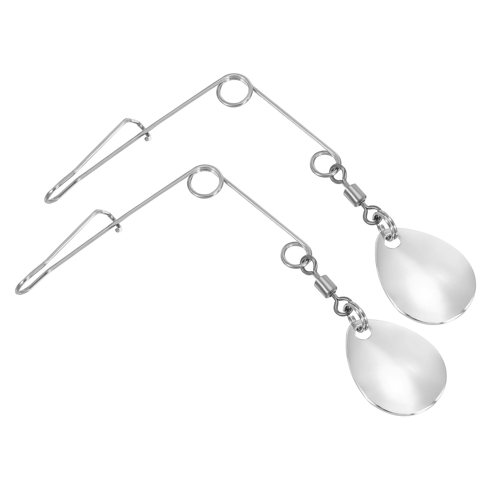 PATIKIL Fishing Spinnerbait Wire with Blade, 20Pcs Lure Making Supplies for Bass Fishing, Large-sized Water-drop, Silver Tone