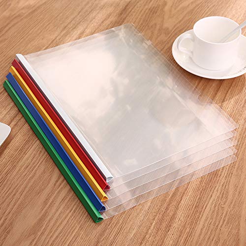 10PCS A4 Size Sliding Bar Binder Transparent Report Covers Folder for Documents Classification Premium Report Covers Transparent File Folder,School Business Office Supplies Folder