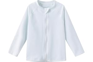 Ubestyle Baby Boys and Girls UPF 50+ Long Sleeve Zip Rash Guard Toddler Swim Shirt Top Quick Dry Sun Protection