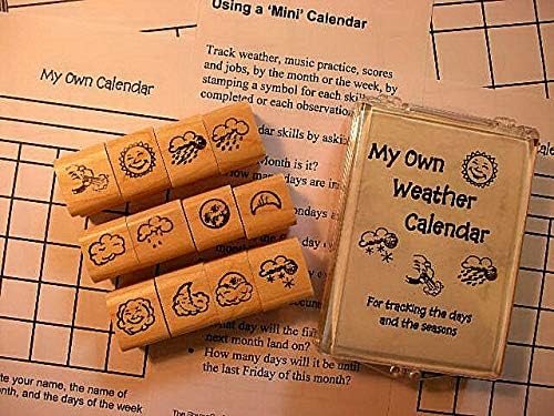Weather - Mini Calendar Set, 12 Stamps in Plastic Box with Teaching Instructions