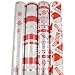 JAM Paper Premium Wrapping Paper Christmas Design Set - 180 Sq Ft Total (45 Sq Ft Each) - Classic Christmas - 4/pack