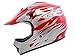 TMS Youth Kids Red Flame ATV Motocross Dirt Bike Off-Road MX Gear Helmet DOT (Small)