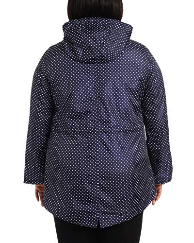 Details Women's Plus Size Packable Anorak Jacket, Ink Blue/White, 2X