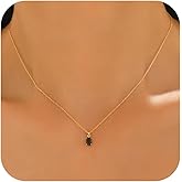 YYDSUNY Valentines Day Gifts for Her,925 Sterling Silver Black Onyx Birthstone Necklace for Women, 14K Gold Plated Oval Black Gemstone Choker Necklace to Daughter Mother Dainty Birthstone Jewelry