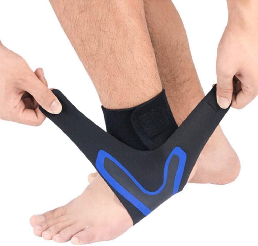 Walk Savior Adjustable Angle Brace,Walk-Hero The Adjustable Elastic Ankle Brace -1 Pair (Black-Blue, XL)