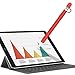 Silicone Case for Apple Pencil Holder Sleeve Skin Pocket Cover Accessories for iPad Pro, Soft Grip Pouch with Charging Cap Holder and 2 Protective Nib Covers(Red)