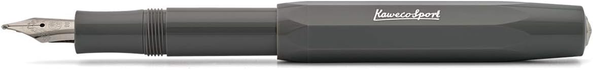 Kaweco SKYLINE SPORT Fountain Pen Grey I Premium Writing Pen for Ink Cartridges 13 cm in Modern Design and Colour I Nib: EF (Extra Fine)