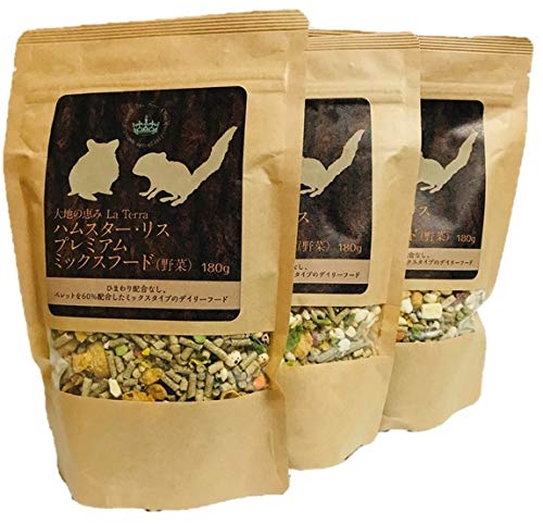 コジマ（PB） 【セット販売】大地の恵み La Terra ハムスター・リス プレミアムミックスフード 野菜 180g×3コ商品画像