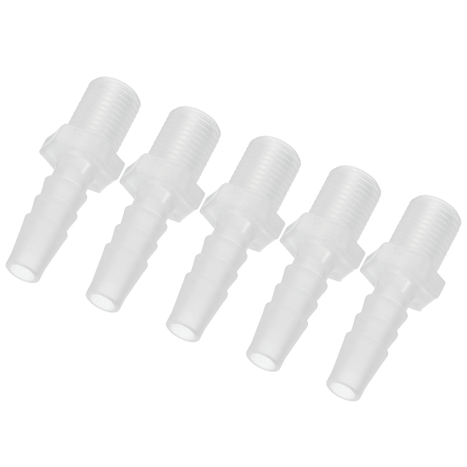 PATIKIL 5/16" Barb x 1/4" G Male Connector, 5 Pcs Plastic Hose Barb Fitting Industrial Hose Barb to Pipe Fitting Connect for Water Liquid Air Fuel