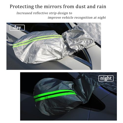 NOYVYDS Car Front Windshield Sunscreen, Car Windscreen Cover Against UV Rays and Heat, Magnetic, Universal for Most Vehicles, 199 x 127 cm, Silver