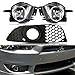 cciyu Clear Fog Light Assembly Replacement fit for 2007-2012 Mitsubishi Lancer (Wiring Kit Included) Pair Set