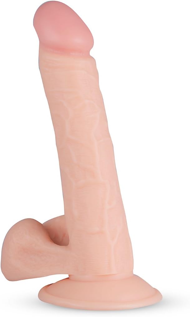 Real Fantasy Dildo with Balls and Veins, Lifelike Realistic Dong, Suction Cup for Handsfree Play, 8.25 Inch - Image 3