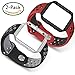 For Fitbit Blaze Bands, SKYLET 2 Pack Breathable Replacement Straps with Steel Frame for Fitbit Blaze Silicone Bracelet (No Tracker)[2PC: Black-Gray&Red-Black+2 Frames, Large]
