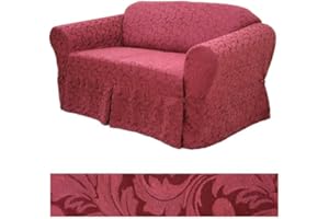 SLIPCOVERSHOP Damask Berry Furniture Slipcover Loveseat 587