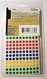Pack of 1000 Removable Color Coding Labels, Color Coding Dots, Color Coding 1/4, Color Coding Circle Stickers, 0.25 Inches, Assorted, Round, (Similar to Avery 5795, Avery 5796)