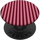 Burgundy and Pink Stripes Geometric Vertical Lines Trendy PopSockets Adhesive PopGrip