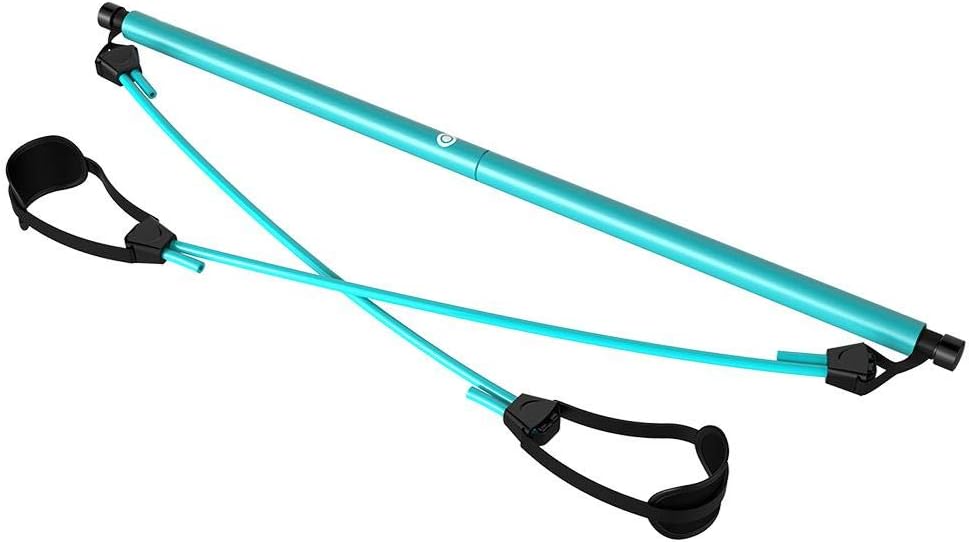 finelyty Pilates Bar Kit With Resistance Band, Resistance Band And Toning Bar Yoga Pilates Stick Yoga Exercise Bar With Foot Loop For Home Gym, Total Body Workout