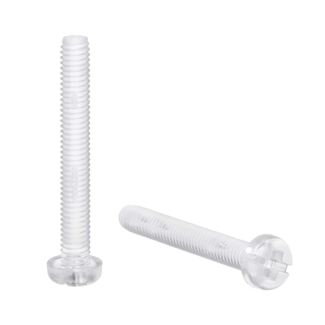 sourcing map M4x30mm Plastic Screws PC Transparent Acrylic Phillips Cross Pan Hand Tighten Screw 50Pcs