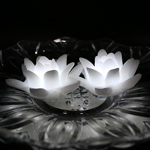 ARDUX LED Floating Candles, Lily-Shaped Wax Waterproof Candle Tealight Night Light Flameless Candle with Battery-Powered for Wedding Party Decoration (Pack of 4)