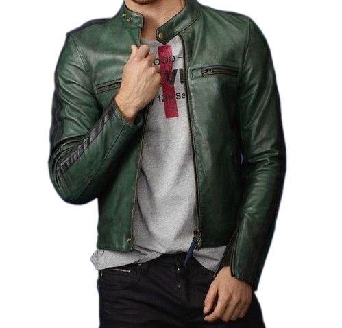 green colour leather jacket