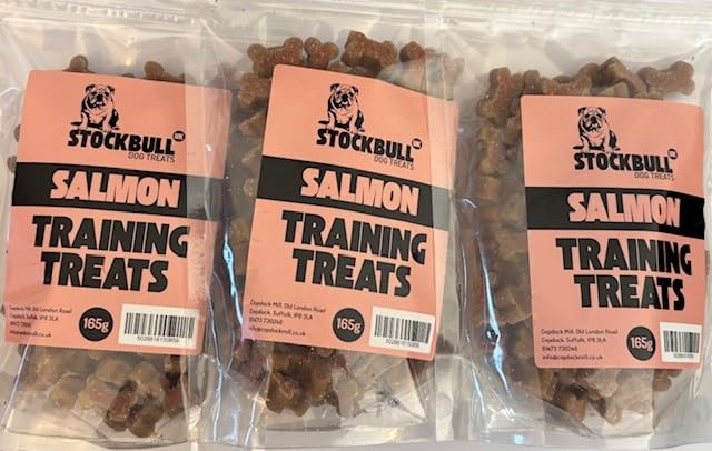 Stockbull Dog Training Treats - Salmon (3 x 165g Re-Sealable Bags)