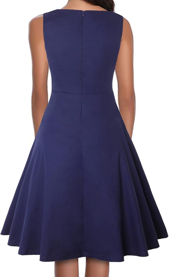 Women's Fashion Solid Lace Tank Top Dress Sleeveless ONeck