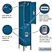 Salsbury Industries 62152BL-U Double Tier 12-Inch Wide 5-Feet High 12-Inch Deep Unassembled Standard Metal Locker, Blue