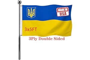 Jayus Double Sided Ukraine Flag 3x5 Outdoor- Heavy Duty Polyester Ukrainian National Flags Banners with Vivid Brass Grommets