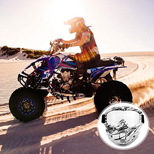 FOONEE Motorcycle Helmet Mask, Retro Motocross Goggle with Removable Face Mask UV400 Detachable Fog-Proof Warm ATC Goggles for Racing Airsoft Riding
