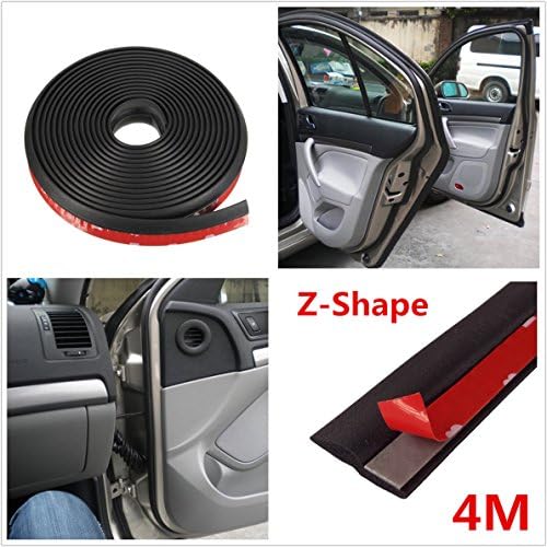 4M Black Z-shape Window Door Rubber Seal Weather Strip Hollow Car Weatherstrip