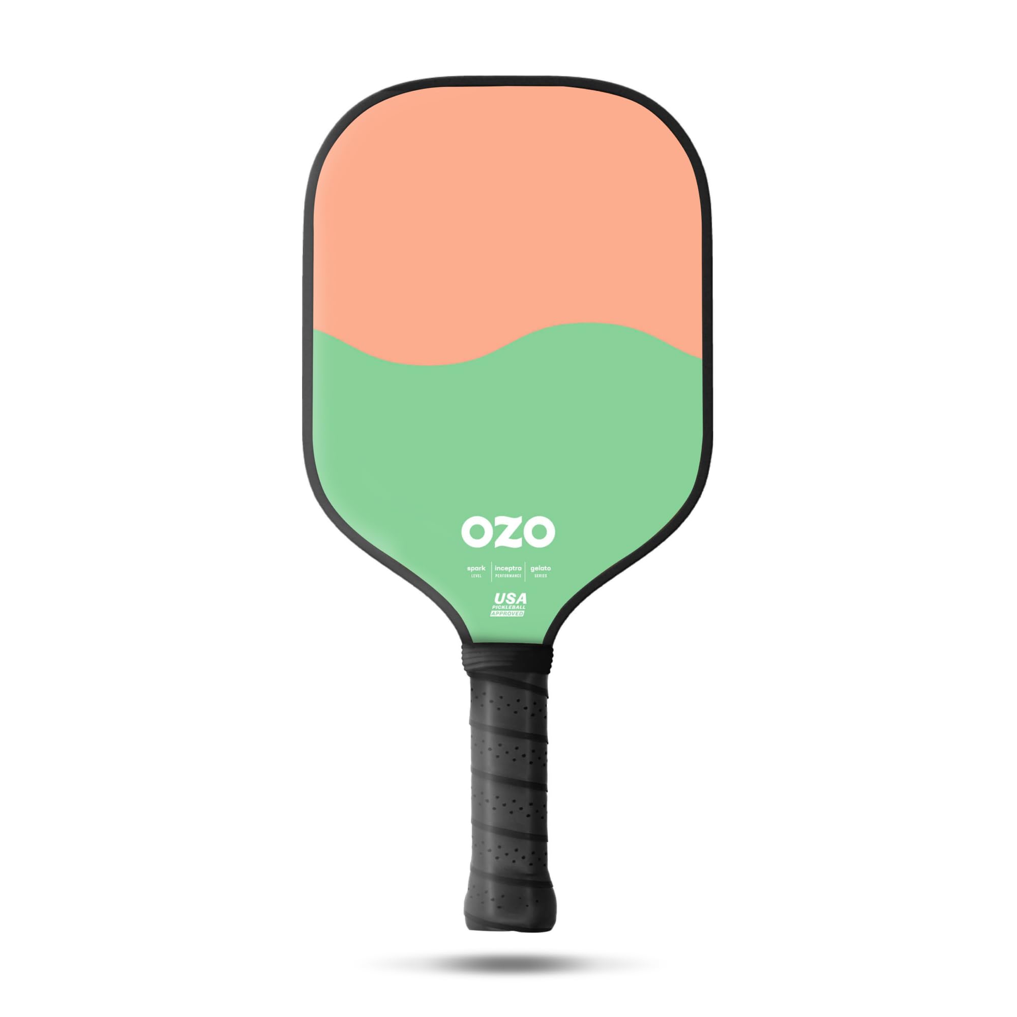 OZO Pickleball - Spark Beginner Control Paddle - USAPA Approved Beginner Control Paddle - Fiber Glass Face Racket (Strawberry & Pistachio)