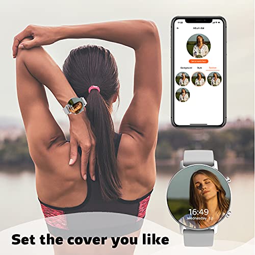 Microwear Smartwatch fur Damen Herren,1,3-Zoll-HD-Touchscreen Smart Watch mit Herzfrequenz,Musiksteuerung,Schrittzähler,Lange Akkulaufzeit,IP67 Wasserdicht Fitness Tracker,für iOS Android