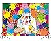 Funnytree Art Paint Party Backdrops Kids Artist Birthday Background Dress for a Mess Painting Splatter Photo Background Graffiti Wall Photography Banner Rainbow Brush Cake Table Decorations