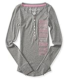 Aeropostale Women's Long Sleeve Aero Nyc Henley Shirt