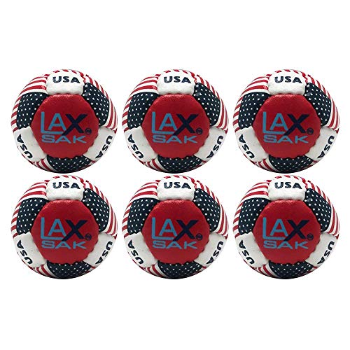 Lax Sak 6 Pack American Flag Lacrosse Training Balls. Same Weight