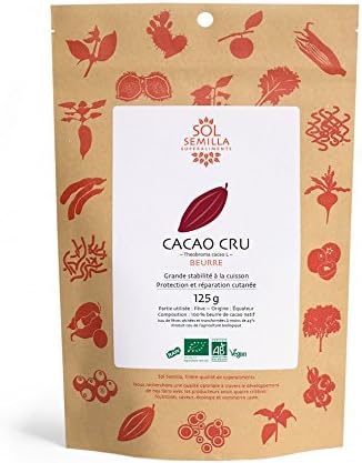 Sol Semilla | Raw Cocoa Butter, Organic Cocoa Butter Unrefined, Criollo Cocoa Butter Food | 125g