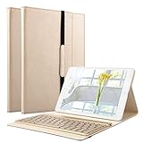 iPad Keyboard Case for iPad Pro 10.5 inch, KVAGO Stylish Protective Cover with 7 Colors Back-lit Detachable Wireless Bluetooth Keyboard Case for Apple iPad Pro 10.5 -Gold