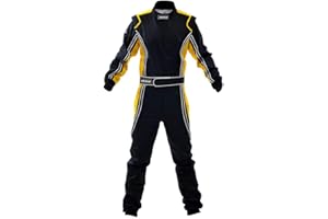 Geek Home SFI Rated Single Layer Fireproof Racing Suit CR014, Racing Suit, Automotive Apparel (Yellow-Black, L)