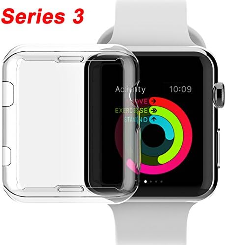 NSR Compatible Apple Watch Series 3 38mm Case, iWatch TPU Screen Protector All-around 0.3mm Ultra-thin HD Clear Cover for New Apple Watch Series 3 38mm (2017)