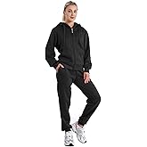 Facitisu Women 2 Piece Outfits Fleece Sweatsuits Tracksuits Lounge Hoodie Sets with Pockets