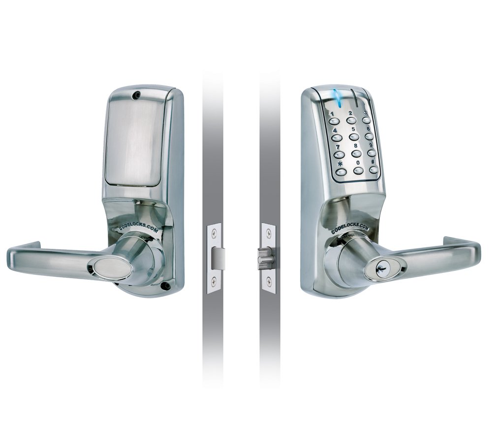 Codelocks 5010 BS CL5010 Heavy Duty Electronic Tubular Mortice Latch Lock, PVD Brushed Steel
