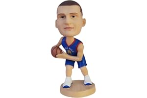 Ru.Master Nikola Jokic Nuggets Bobblehead Basketball Action Figure - 5.3" Hand-Painted Resin Collectible Doll - Perfect Sports Fan Gift for Sons & Fathers - Unique Figurine for Basketball Lovers