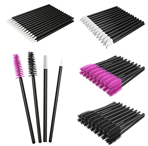200 Pieces Disposable Eyelash Mascara Brushes Wands Applicator Makeup Brush Kits Disposable Lip Brushes Disposable Eyeliner Brushes Disposable Makeup Tools