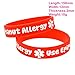 2 Pack Kids Friendly Food Peanut Allergy Awareness Medical Alert Bracelet for Children Silicone Emergency Wristband,15cm,with Aid Bag