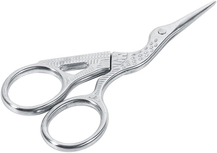 Raguso 1Pc Vintage Stainless Steel Embroidery Sewing Tools Crane Shape Shears Cross Stitch Scissors for Cutting Fabric(Silver) - Image 3