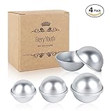 Fiery Youth DIY Metal Bath Bomb Mold with 3 Size 4 Set 8 Pieces ✮ Relaxation and Save Your Money ✮ Mix Your Own Recipes ✮ Easy to Make Perfect Bath Bomb for Gift(With Instructions)