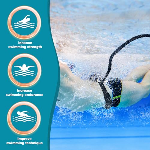TUT Swimming Belt, 4-10 m Swimming Belt for Pool, Adjustable Swimming Trainer for Adults, Enjoy the Hot Summer in the Pool