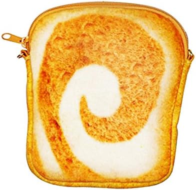 Sandwich Toast Pencil Case, SXUUXB Fantasy Pattern Flexible Cotton Coin Pouch with Zipper Design & 115cm Gold Straps