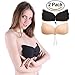 Women Self Adhesive Silicone Invisible Push-up Bras Pack of 2 (B, Black & Beige)