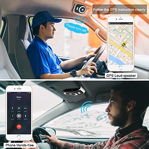 Bluetooth Speakers for Car Hands-Free Speakerphone Bluetooth 4.1 Wireless Car Kit Stereo Music Receiver for Safely Driving with Siri Google Assistant Voice Command - Thumbnail 5